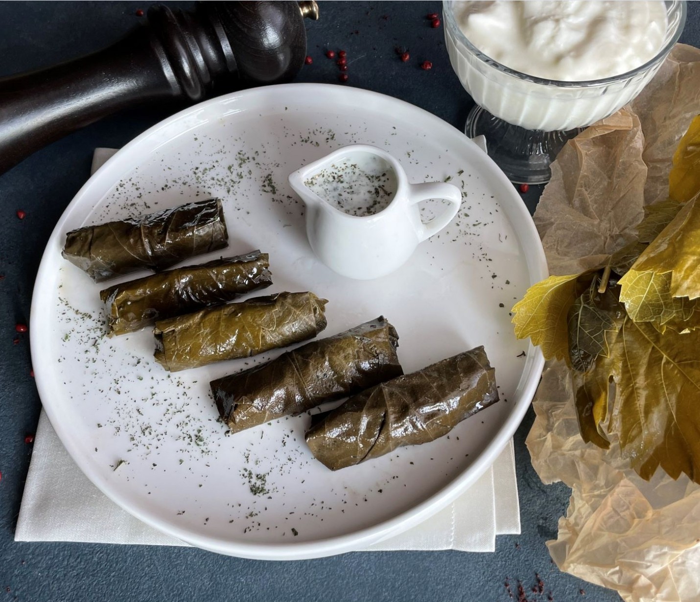 <h6 class='prettyPhoto-title'>"TOLMA" GROUND BEEF IN GRAPE LEAVES</h6>