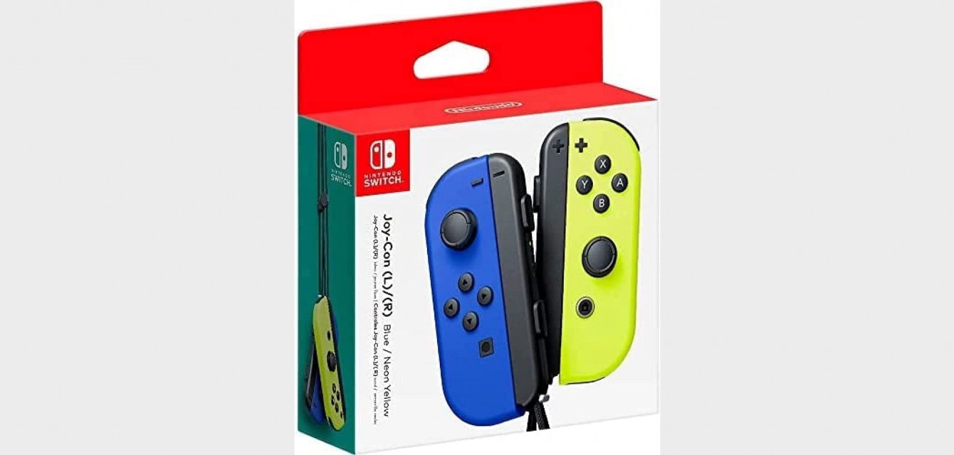 <h6 class='prettyPhoto-title'>Nintendo Switch Pair of Joy-Con Controllers (L) / (R) Left Blue/Right Neon Yellow</h6>