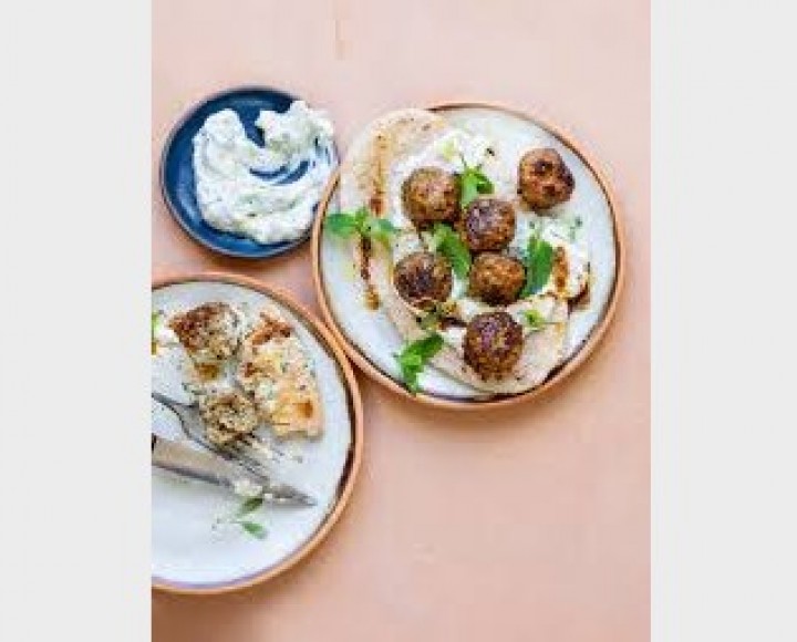 <h6 class='prettyPhoto-title'>Lamb kefta with spices and herbs, homemade pita and tzatziki</h6>