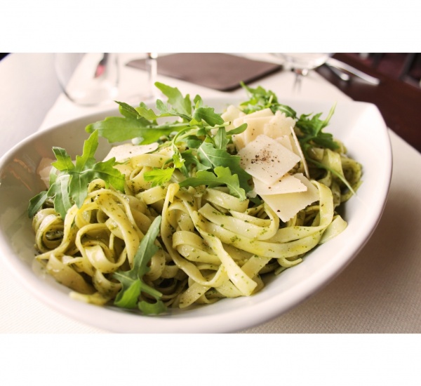 <h6 class='prettyPhoto-title'>Tagliatelle with pesto and grilled pine nuts</h6>