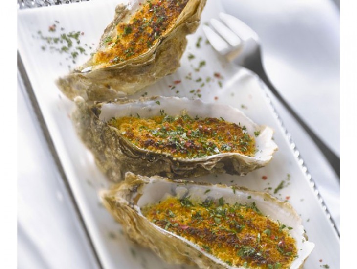 <h6 class='prettyPhoto-title'>The 6 gratinated oysters, champagne sauce</h6>