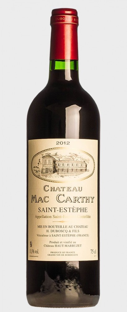 <h6 class='prettyPhoto-title'>Mac Carthy Saint-Estèphe 2020 second vin de du Cht Haut-Marbuzet</h6>