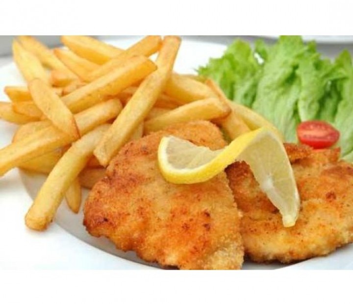 <h6 class='prettyPhoto-title'>Chicken cutlet with french fries</h6>