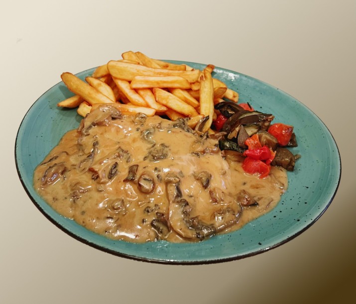 <h6 class='prettyPhoto-title'>Veal cutlet with forest cream sauce</h6>