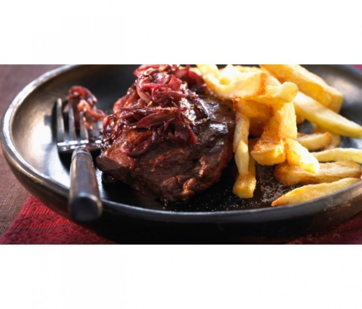 <h6 class='prettyPhoto-title'>Sirloin steak (180gr), sauce of your choice</h6>