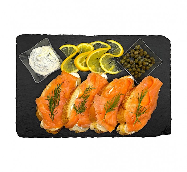 <h6 class='prettyPhoto-title'>Nordic Smoked Salmon Croutons  with Cream Cheese and lemon drizzle</h6>