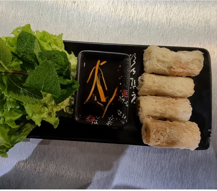 <h3 class='prettyPhoto-title'>NEMS Vegetarian</h3><br/>Rolls stuffed with fried vegetables, served with salad and nuoc mam sauce