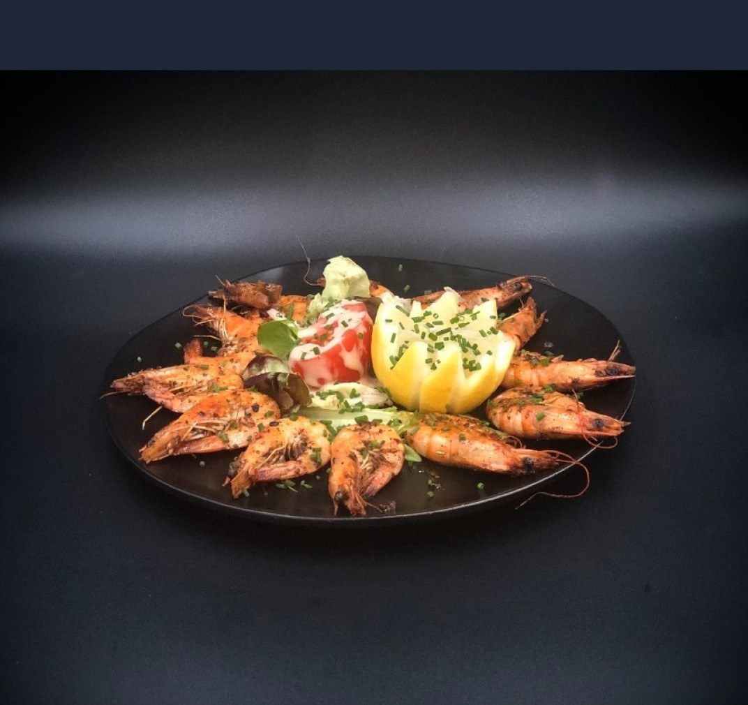 <h6 class='prettyPhoto-title'>Pan-fried shrimps with Calvados</h6>