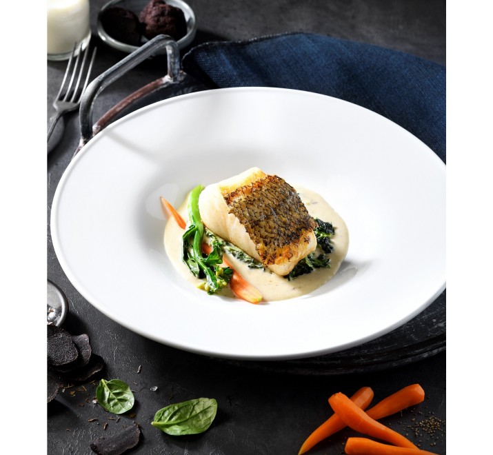 <h6 class='prettyPhoto-title'>Roasted Tooth Fish / Creamy Spinach/ Truffle Sauce</h6>