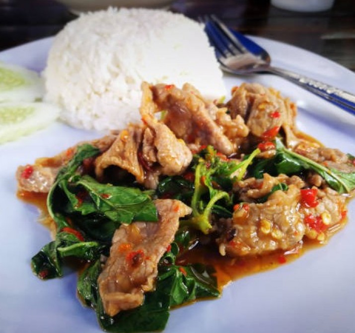 <h6 class='prettyPhoto-title'>Stir Fried Pork with hot basil and chili</h6>