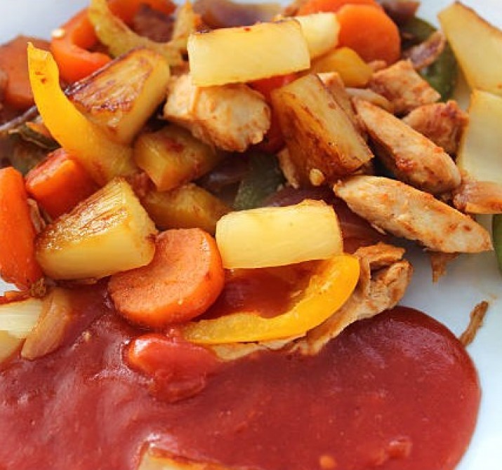 <h6 class='prettyPhoto-title'>Stir Fried Chicken with Sweet and Sour Sauce</h6>