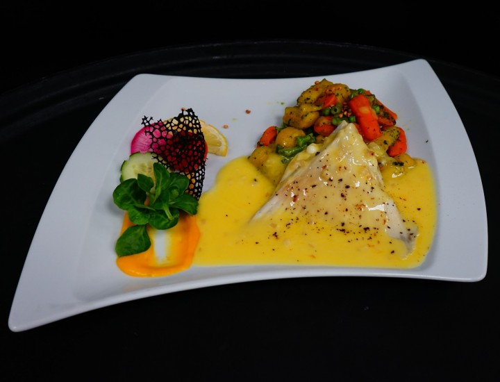 <h3 class='prettyPhoto-title'>Skate wing white butter, pan-fried vegetables</h3><br/>